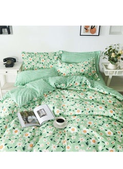 Sharpdo 4 Pieces Bed Sheet Set Luxury Cotton Microfiber Soft Quilt Set with 1 Comforter/Quilt Cover, 1 Flat Sheet and 2 Pillowcases Single 2.2m(220*240cm) Bed  - Image 5
