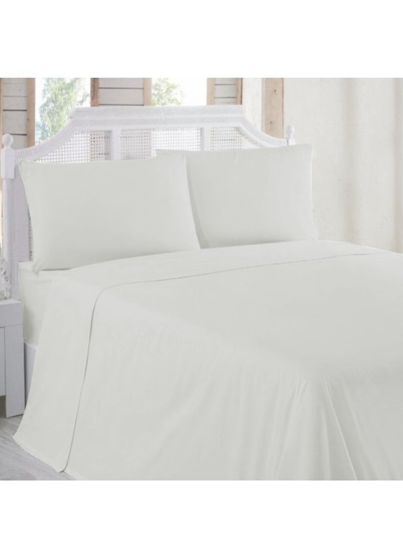 Banotex 2-piece cotton bed sheet set off-white color - Image 1