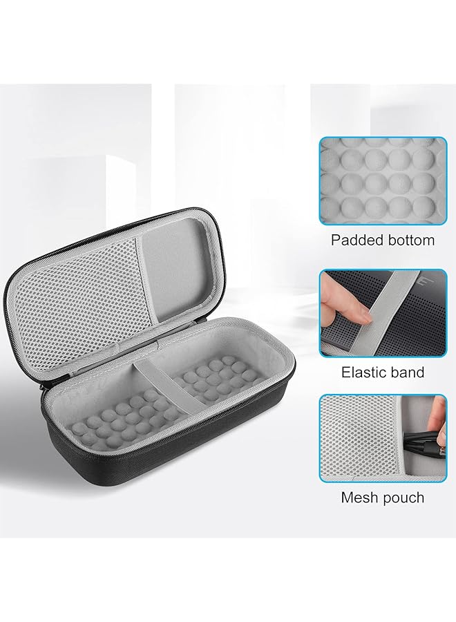 Procases Carrying Case For Bose Soundlink Flex Portable Wireless Speaker Travel Storage Case With Mesh Pockets For Soundlink Flex Speaker And Accessories Black - Image 3
