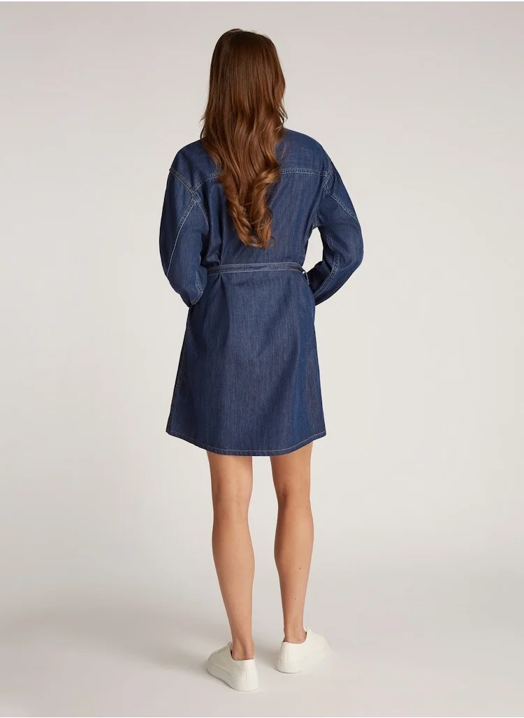 كالفن كلاين جينز Button Down Bellted Denim Dress