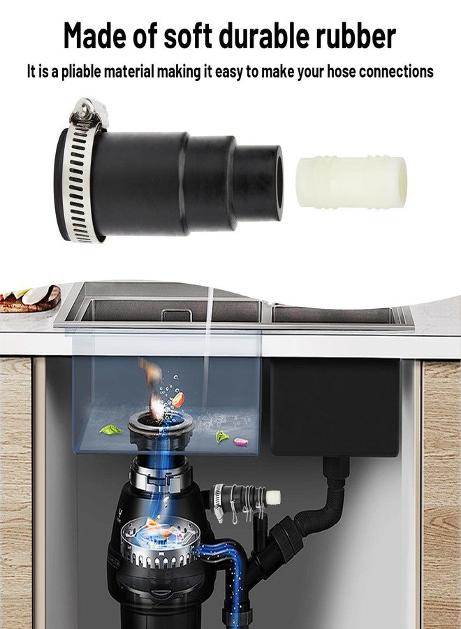 Amviner محول خرطوم تصريف غسالة الأطباق متوافق مع مطاحن القمامة Insinkerator، مجموعة موصلات تصريف مطاطية تتضمن مشبك خرطوم واحد و3 مشابك زنبركية - Image 5