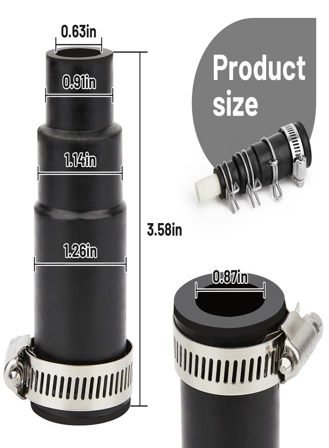 Amviner محول خرطوم تصريف غسالة الأطباق متوافق مع مطاحن القمامة Insinkerator، مجموعة موصلات تصريف مطاطية تتضمن مشبك خرطوم واحد و3 مشابك زنبركية - Image 2