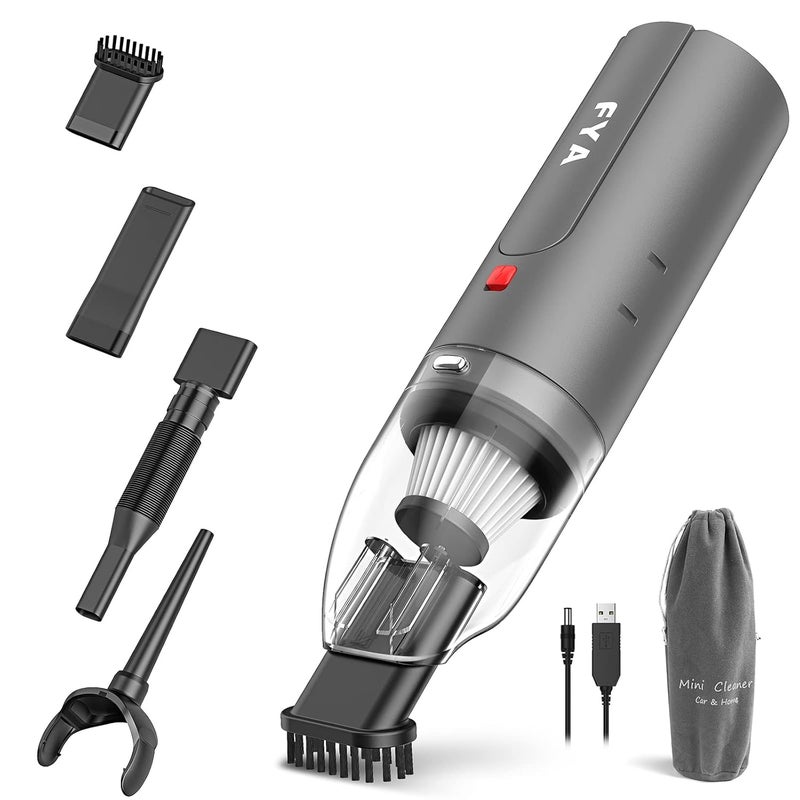 FYA Handheld Vacuum Cleaner Cordless Wireless Hand VacuumAir Blower 2in1 Mini Portable Car Vacuum Cleaner with Powerful Suction USB Rechargeable Vacuum for Home and Car HEPA Filter Black - Image 1
