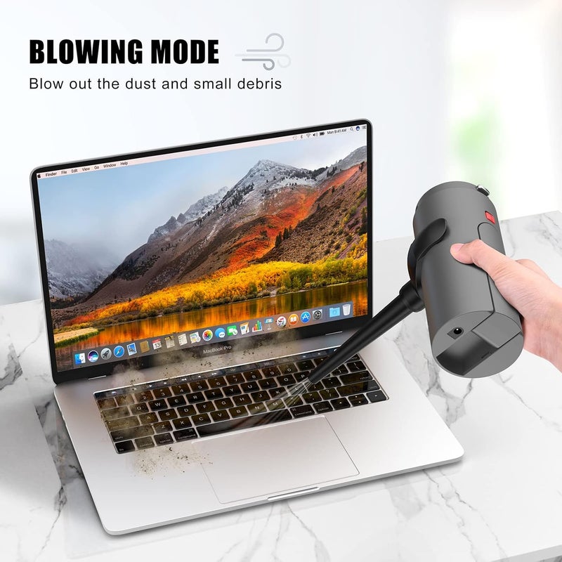 FYA Handheld Vacuum Cleaner Cordless Wireless Hand VacuumAir Blower 2in1 Mini Portable Car Vacuum Cleaner with Powerful Suction USB Rechargeable Vacuum for Home and Car HEPA Filter Black - Image 4