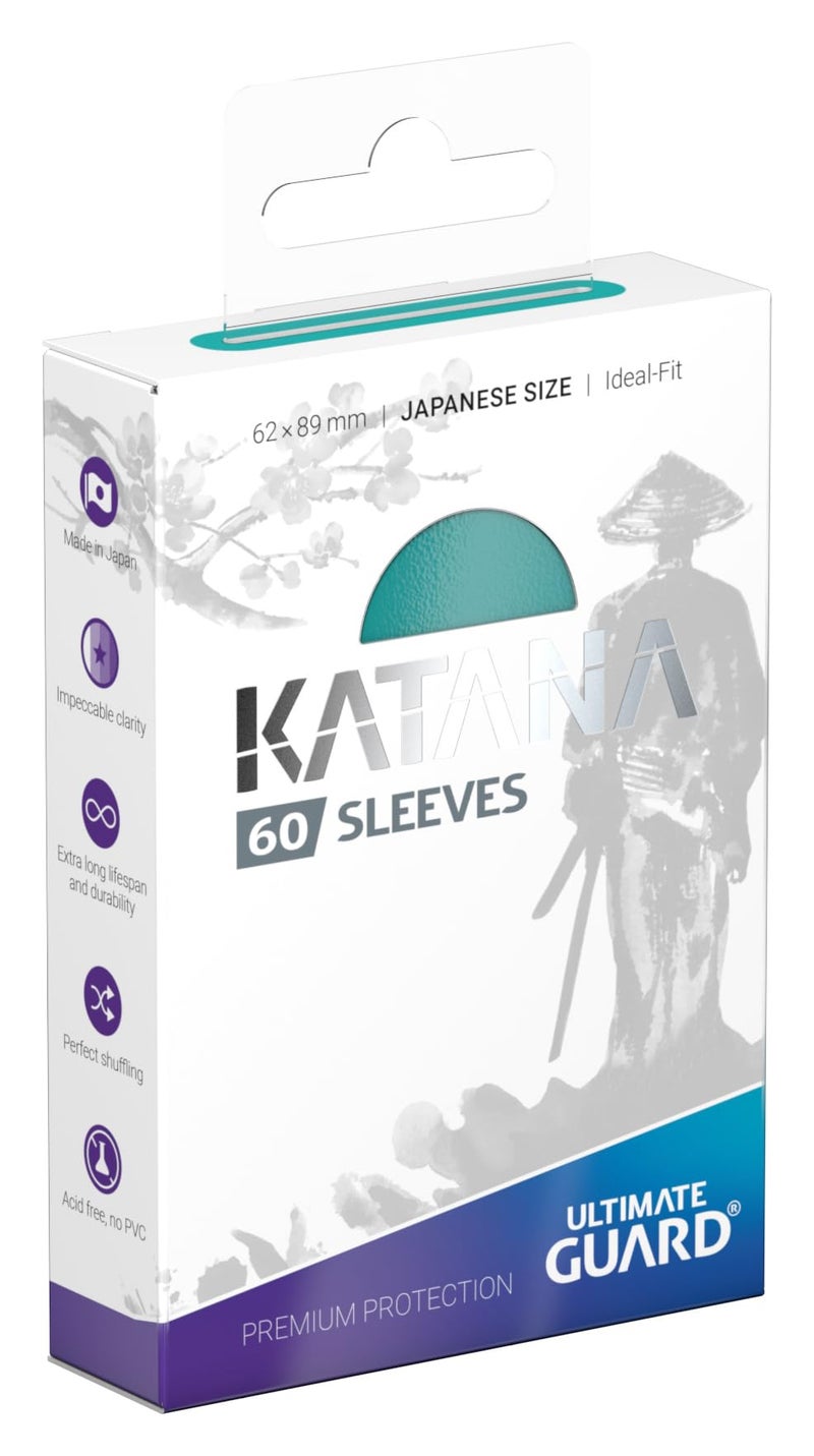Ultimate Guard Katana Card Sleeves: 60 Japanese Size TCG Sleeves, 62 x 89mm, Turquoise Back, Tournament Sleeves, No PVC & Acid-Free, High Clarity - Image 2