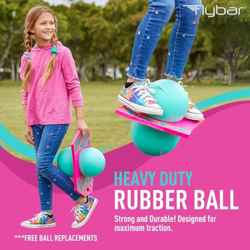 Flybar كرة بوجو فليبار للألعاب الخدع للأطفال، لوح قفز خدع للأولاد والبنات من عمر 6 سنوات فما فوق، بحد أقصى 160 رطل، يتضمن مضخة، مقبض سهل الحمل، سطح بلاستيكي متين، لعبة قافز بوجو (دونات) - Image 3