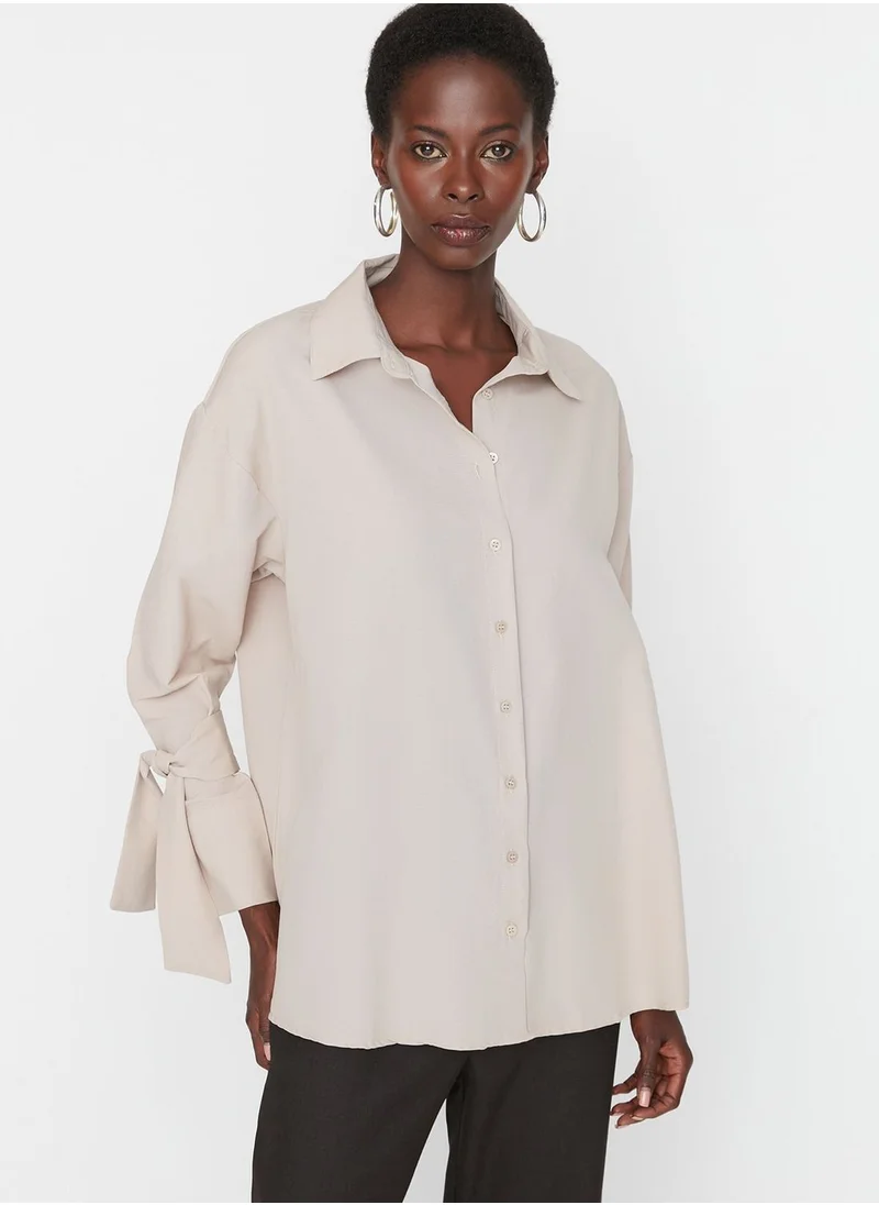 trendyol Button Down Tie Detail Shirt