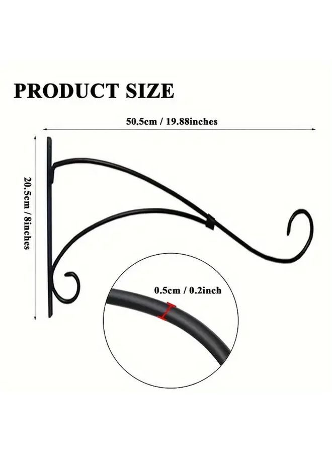 1pc Black Metal Plant Hanger 19 Inch Heavy Duty Wall Mount Hook For Pots Baskets - Image 3