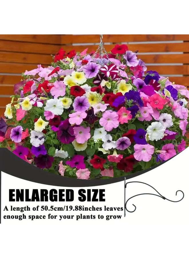 1pc Black Metal Plant Hanger 19 Inch Heavy Duty Wall Mount Hook For Pots Baskets - Image 4