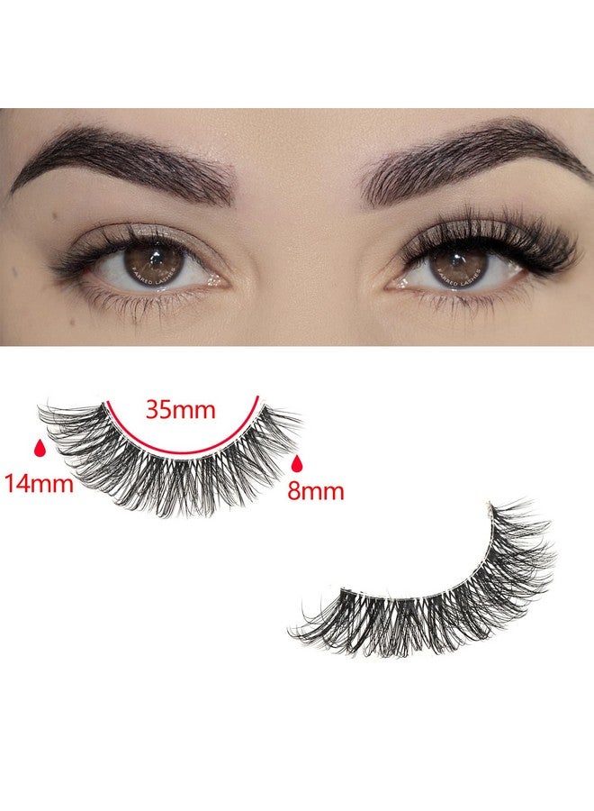FARRED Natural Lashes Wispy False Eyelashes Fake Cat Eye Lashes Pack 10 Pairs Natural Look Lash Strips Fluffy Mink Eyelash Full Strip Lashes (C1 | 8-14Mm) - Image 2