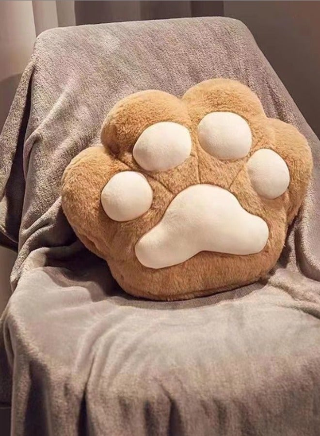 JCB CHIC Flannel Cartoon Animal Creative Cushion Blanket 2 in 1 Pillow Quilt Multifunctional Pillow Blanket Back Support Cushion Soft and Warm Nap Mat Cushions for Sofa Bed Office Chair(Brown) - Image 1