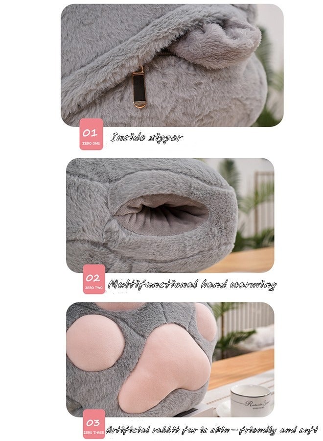 JCB CHIC Flannel Cartoon Animal Creative Cushion Blanket 2 in 1 Pillow Quilt Multifunctional Pillow Blanket Back Support Cushion Soft and Warm Nap Mat Cushions for Sofa Bed Office Chair(Brown) - Image 3