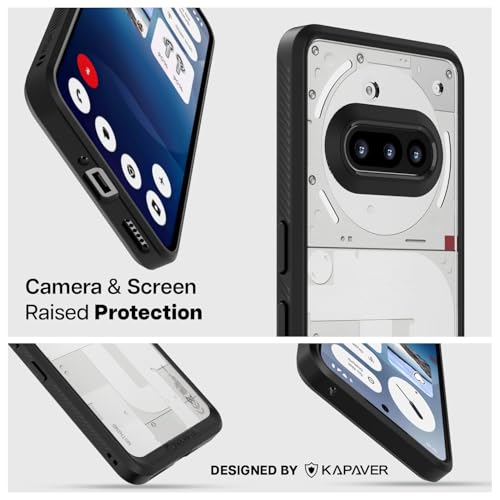 KAPAVER Impulse Series Back Cover Case for Nothing Phone 3a (PC +TPU) (Impulse Black Case + TG) - Image 3