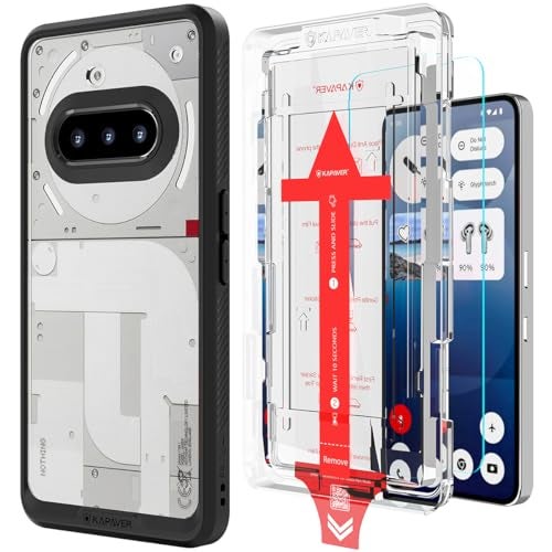 KAPAVER Impulse Series Back Cover Case for Nothing Phone 3a (PC +TPU) (Impulse Black Case + TG) - Image 1