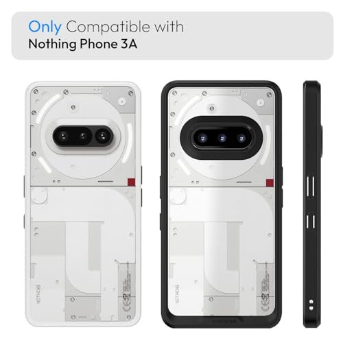 KAPAVER Impulse Series Back Cover Case for Nothing Phone 3a (PC +TPU) (Impulse Black Case + TG) - Image 2