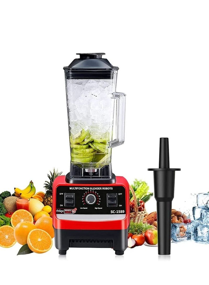 SILVER CREST خلاط كهربائي عالي السرعة سعة 2.5 لتر بقوة 4500 وات وخالي من مادة BPA ومعالج طعام وكسارة عصائر ثلج