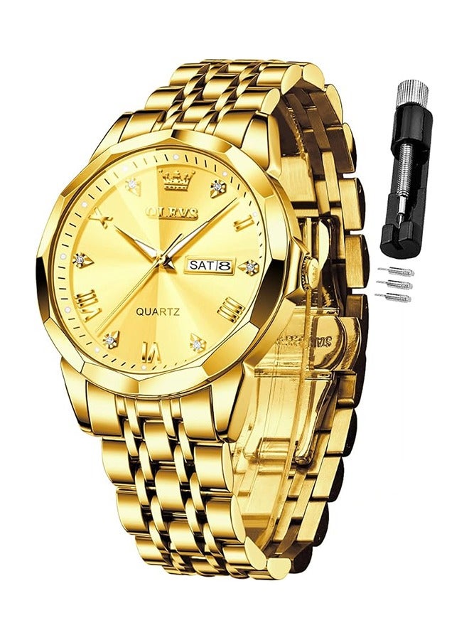 OLEVS ساعة أنالوج كوارتز مقاومة للماء من الفولاذ المقاوم للصدأ بتصميم عصري فضية 41 مم 9931 - Image 1