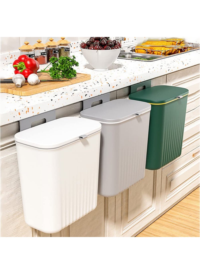 EVVIX EVVIX Kitchen Trash can Garbage Can Bin Hanging Deodorant WallMounted Trash can with lid Waste Basket Garbage Can Bin  - Image 1