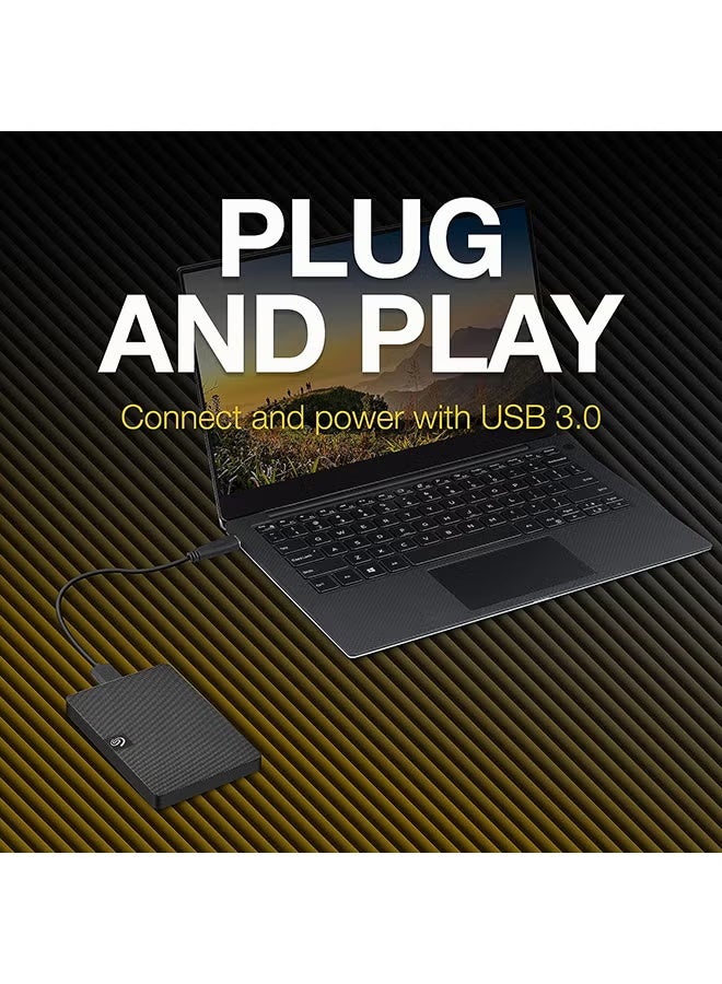 قرص صلب خارجي محمول سعة 2 تيرابايت، واجهة USB 3.0 مايكرو، يعمل بالطاقة من خلال الناقل، مُهيأ مسبقًا بنظام exFAT، خدمات استعادة البيانات متوافقة مع ويندوز وماك، باللون الأسود | STKM1000400 2 تيرابايت - Image 3