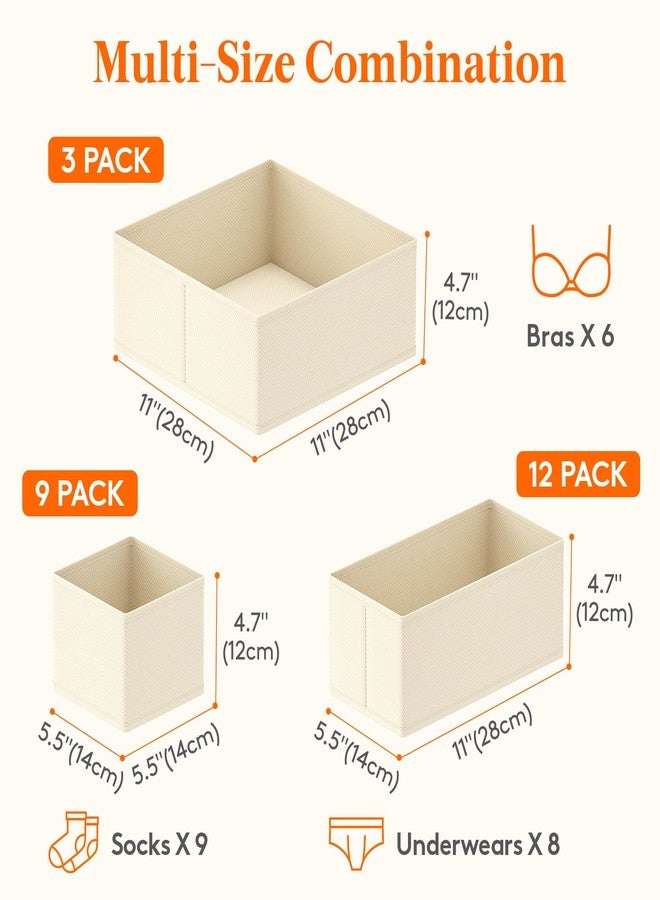 Lifewit 24 Pack Drawer Organizer, Dresser Underwear Drawer Organizer Bins, Foldable Fabric Closet Organizers, Storage Drawer Dividers, Dorm Room Essentials for Clothing, Socks, Towels, Ties Khaki - Image 2