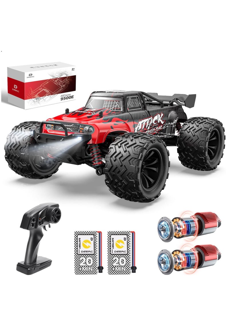 DEERC 9500E 1:16 Scale All Terrain RC Car, 4x4 High Speed 40 KPH RC Truck, 2.4Ghz Remote Control Truck with 2 Batteries, Off-Road Monster Truck for Adults Kids - Image 1