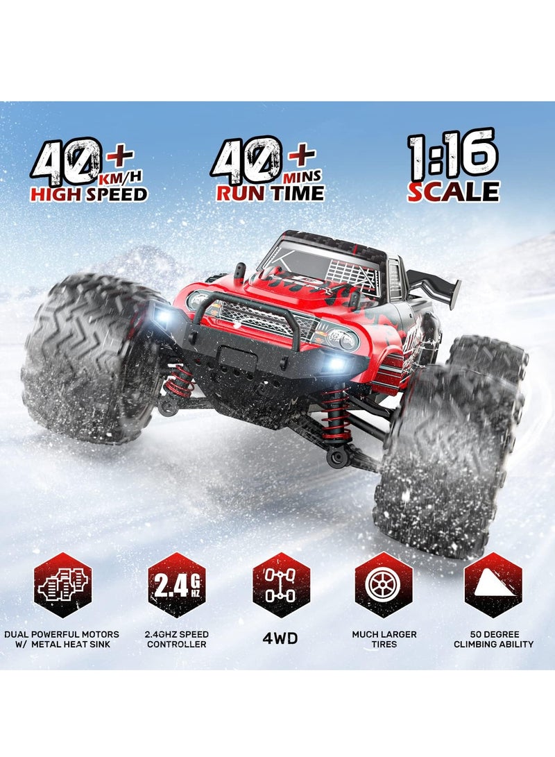DEERC 9500E 1:16 Scale All Terrain RC Car, 4x4 High Speed 40 KPH RC Truck, 2.4Ghz Remote Control Truck with 2 Batteries, Off-Road Monster Truck for Adults Kids - Image 5