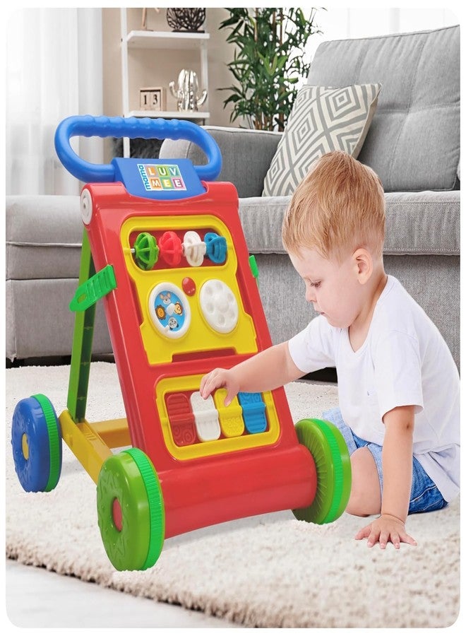 JoyRide Baby Activity Walker, Foldable Musical Push Walker for Babies with Recreational Toy Bar 6 to 18 Months, Multicolour (Red) - Image 5