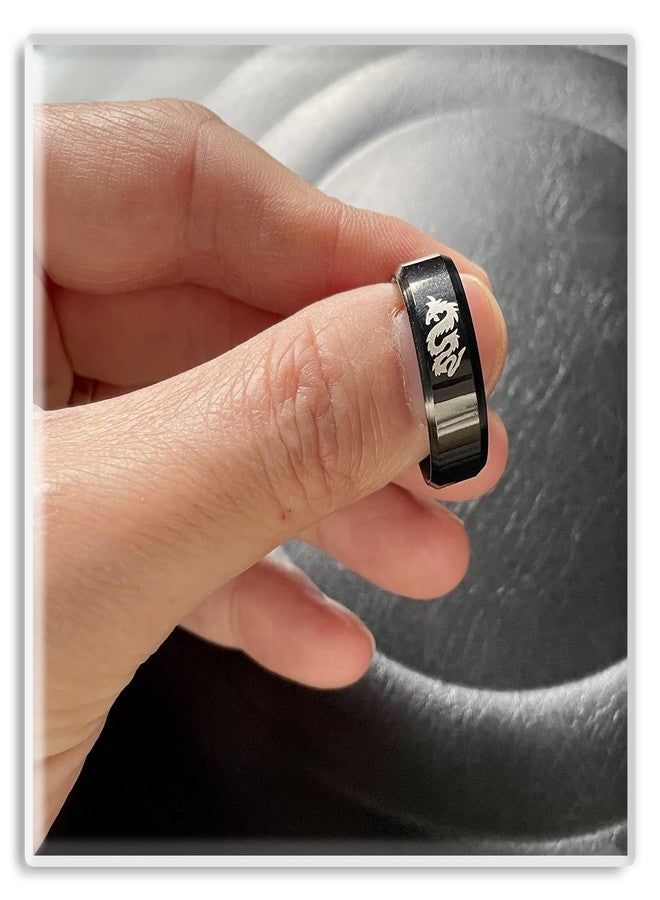 Xusamss Punk Rock Plated Black Stainless Steel Animal Dragon Totem Smooth Ring(Black(11)) - Image 3