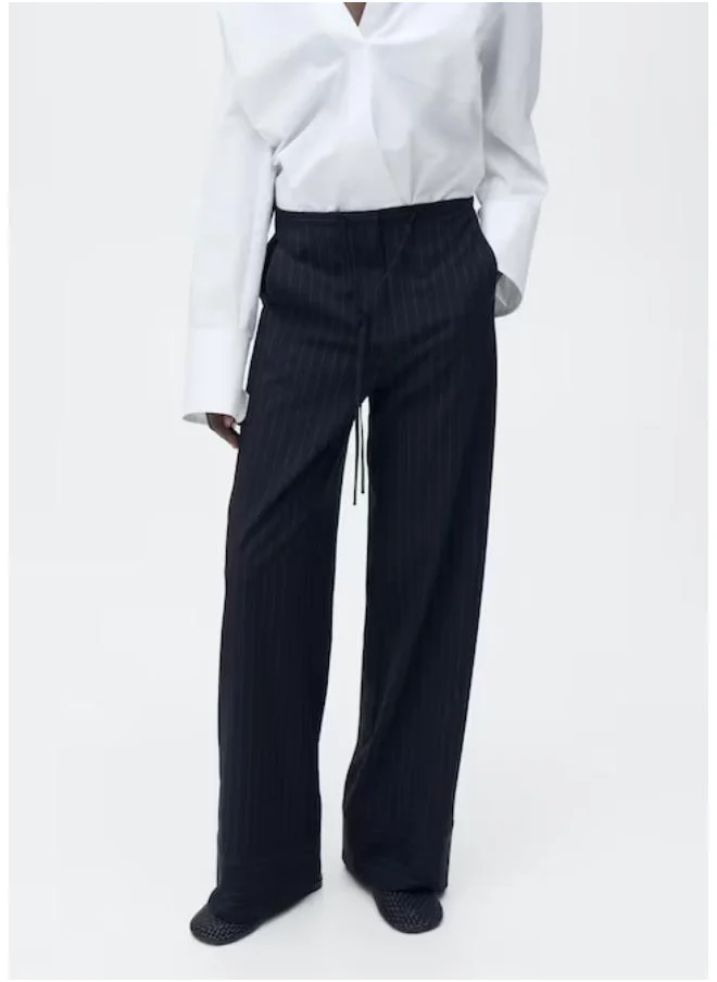 مانجو Chalk-Stripe Straight Pants