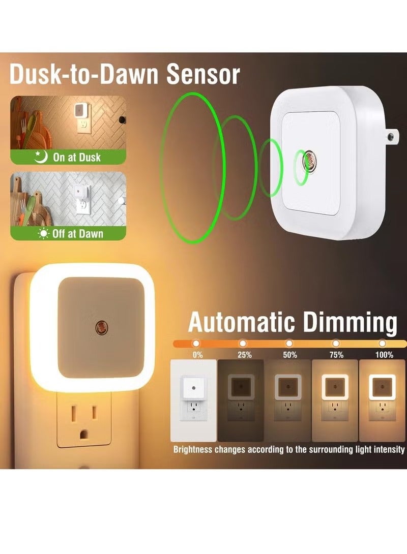 2-Pack LED Night Lights Plug into Wall, 0.5W Plug in Night Light, Dusk to Dawn Light Sensor, Auto-On/Off Nightlight for Adults Kids Room Bedroom, Bathroom, Hallway, Kitchen - Image 3