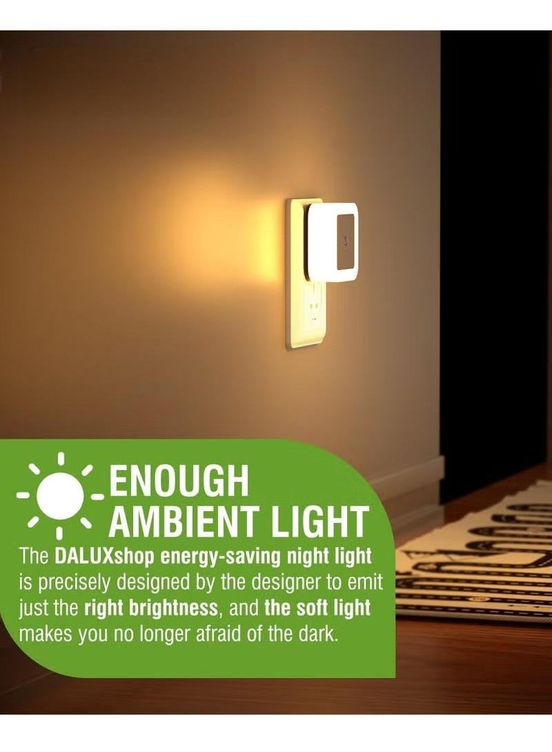 2-Pack LED Night Lights Plug into Wall, 0.5W Plug in Night Light, Dusk to Dawn Light Sensor, Auto-On/Off Nightlight for Adults Kids Room Bedroom, Bathroom, Hallway, Kitchen - Image 2