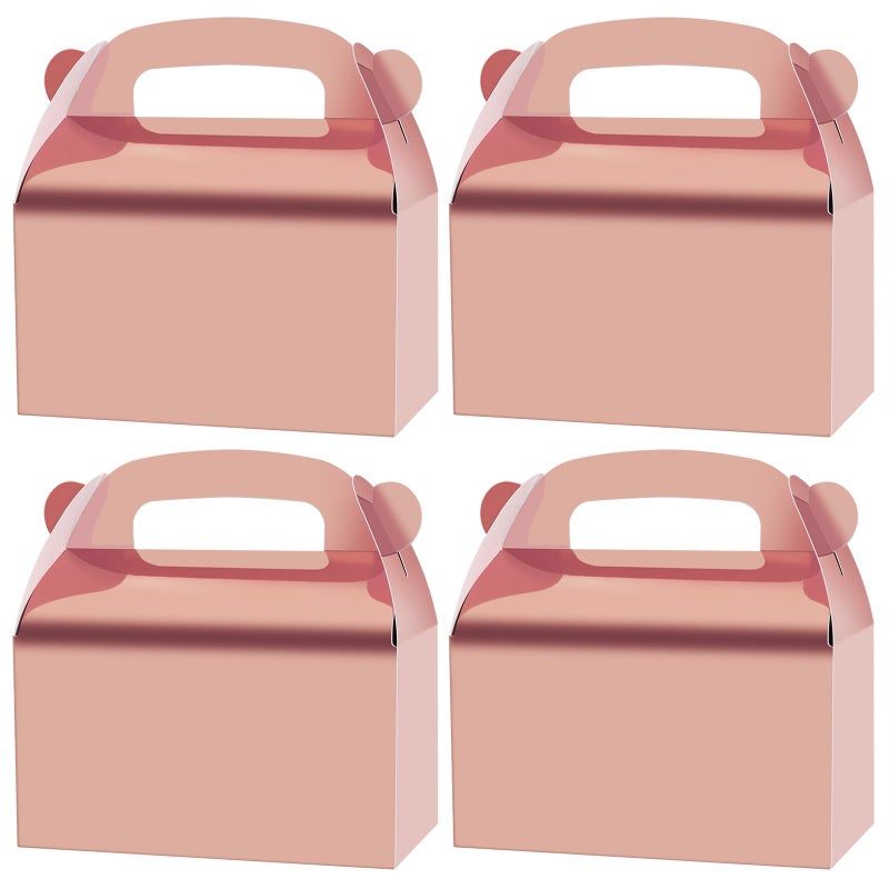 Oletx 30-Pack Rose Gold Party Favor Treat Boxes, Goodie Boxes, Gable Paper Gift Boxes with Handles. Perfect for Wedding, Birthday, Graduation, Babyshower. - Image 1
