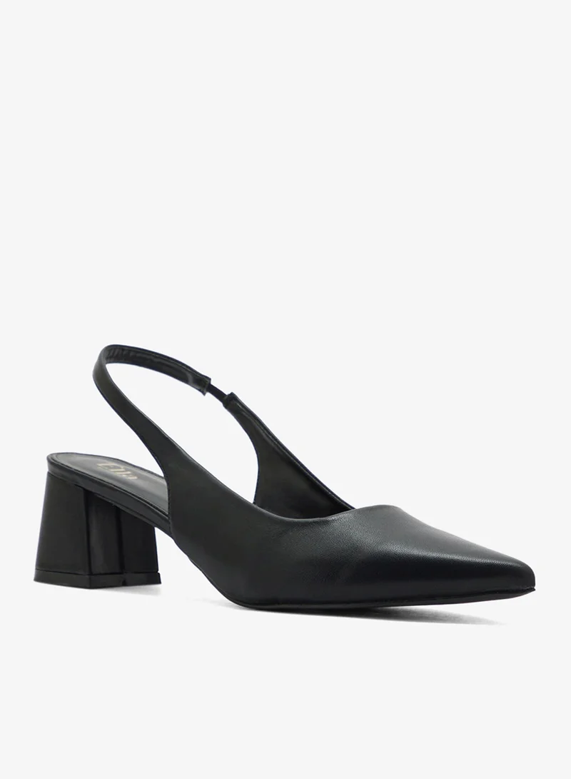 ELLA Pointy Block Heel Sling Back Pump