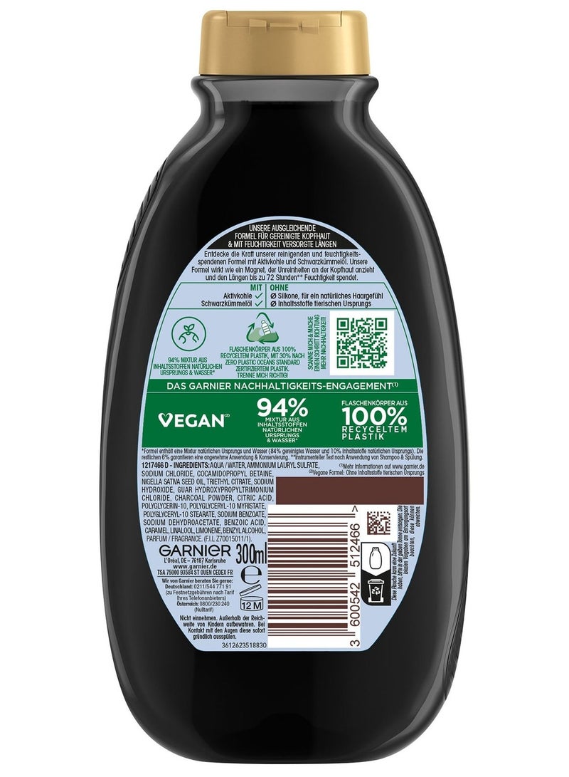 Garnier Wahre Schätze Activated Charcoal & Black Seed Oil Balancing Shampoo 300 ML - Image 2