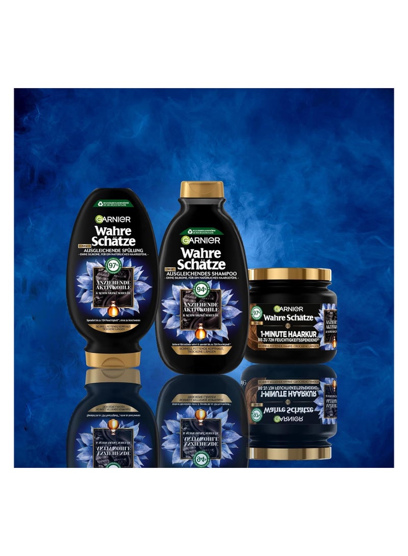 Garnier Wahre Schätze Activated Charcoal & Black Seed Oil Balancing Shampoo 300 ML - Image 5