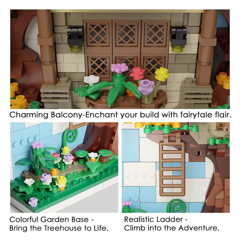 TG BLOCKS Micro Brick Eif Tree House Building Set, 3D Wall Art Home Office Decoration or Table Display, Creative Building Craft Set, Ideas Gift Building Toy for Adults,Teens Ages 8+ Kids - Image 3