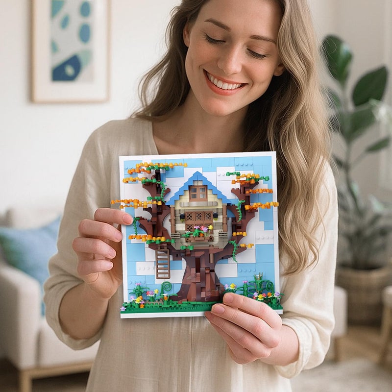 TG BLOCKS Micro Brick Eif Tree House Building Set, 3D Wall Art Home Office Decoration or Table Display, Creative Building Craft Set, Ideas Gift Building Toy for Adults,Teens Ages 8+ Kids - Image 4