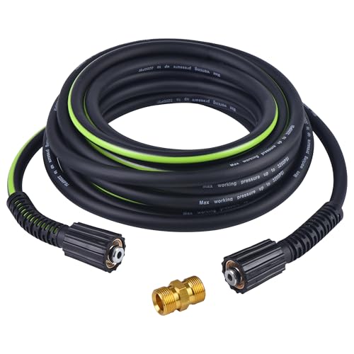 RainBello Pressure Washer Hose 1/4" × 25FT - 3200 PSI Heavy Duty Power Washer Replacement with M22-14mm Fittings Kink-Resistant Flexible Water Hose for Electric & Gas Washers - Image 1