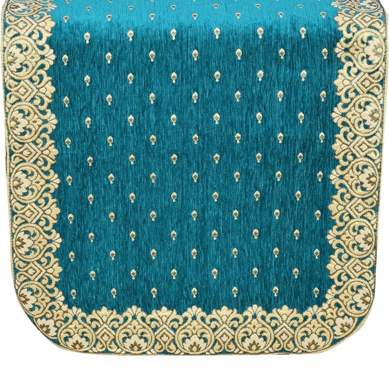 Dazzling DECOR Velvet Sofa Cover for Single Seater, Geometric Pattern, 58 x 69 cm, Anti-Slip, Washable, 2 Pieces (Sky 1) - Image 3