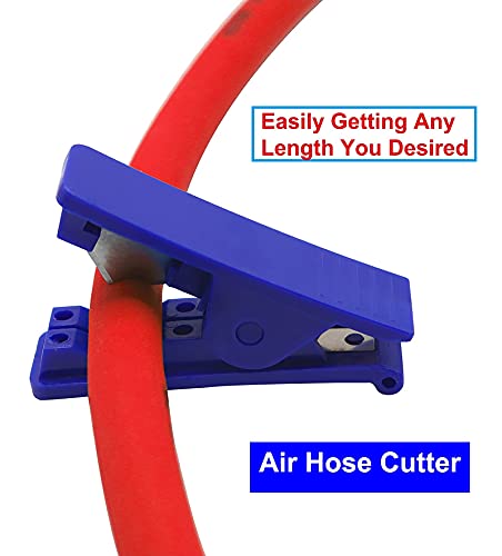 YOTOO Hybrid Air Hose 3/8-Inch by 250-Feet 300 PSI Heavy Duty, Lightweight, Kink Resistant, All-Weather Flexibility with 5pcs Solid Brass Repair Fittings, Red - Image 4