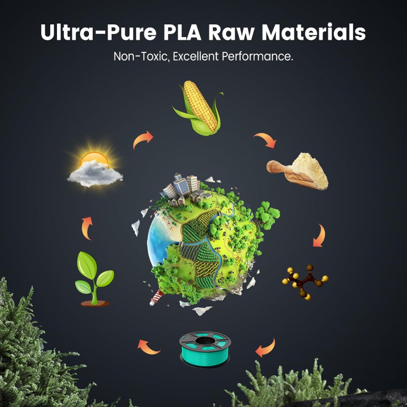 SUNLU PLA 3D Printer Filament PLA Filament 1.75mm, Neatly Wound 3D Printing Filament 1.75mm, Dimensional Accuracy +/- 0.02 mm, Fit Most FDM 3D Printers, 1kg Spool (2.2lbs),Silver - Image 4