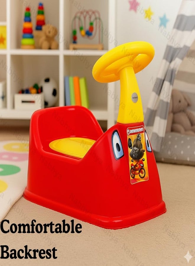 Zerya Ferrari Baby Potty Training Seat- Chair for Kids- Infant Potty Toilet Chair with Removable Tray & Closing Lid (Yellow) (Red) - Image 4