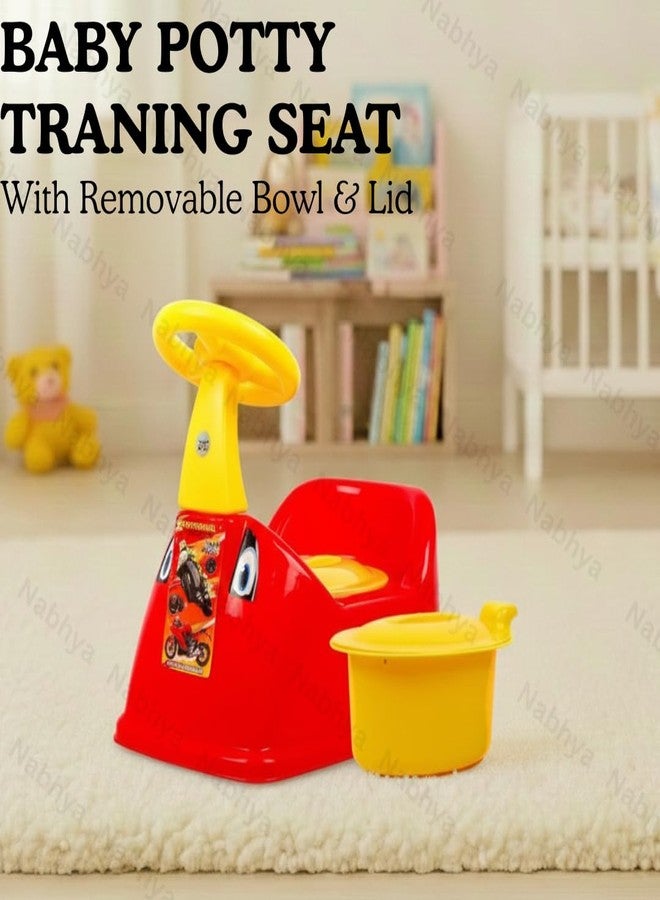 Zerya Ferrari Baby Potty Training Seat- Chair for Kids- Infant Potty Toilet Chair with Removable Tray & Closing Lid (Yellow) (Red) - Image 3