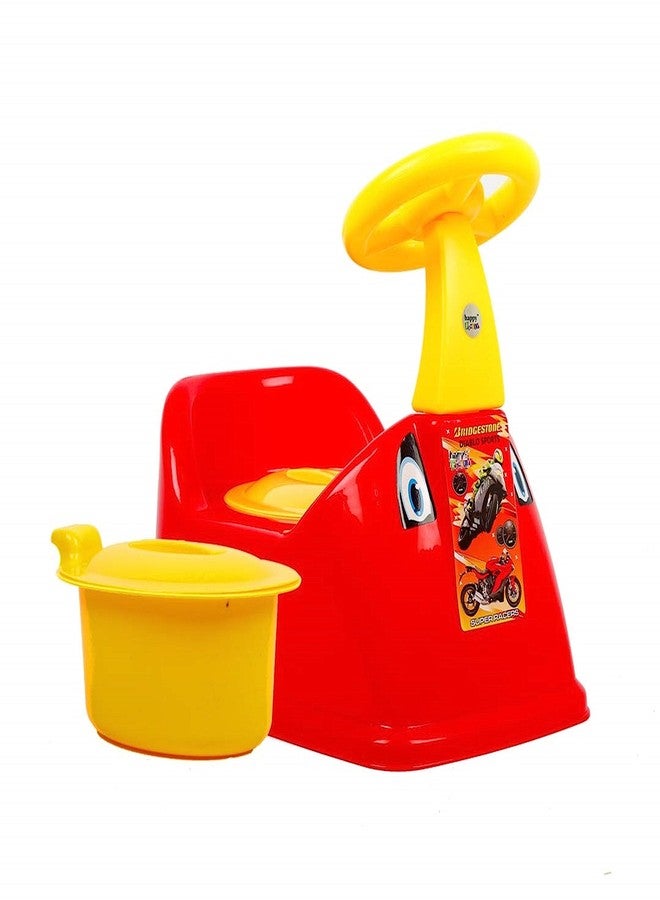 Zerya Ferrari Baby Potty Training Seat- Chair for Kids- Infant Potty Toilet Chair with Removable Tray & Closing Lid (Yellow) (Red) - Image 1