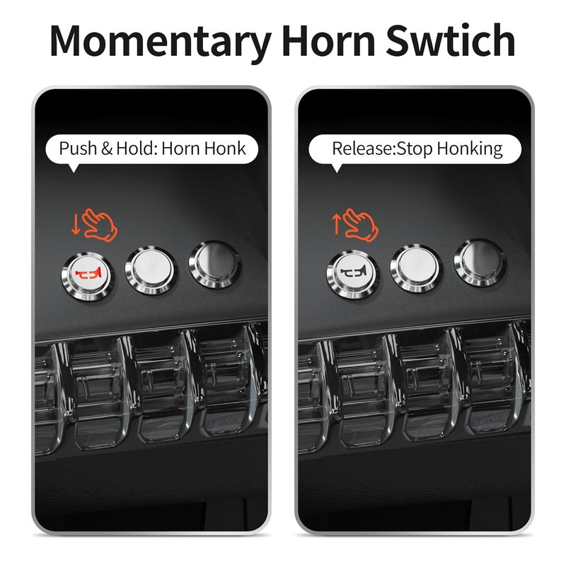 DAIERTEK 16MM Horn Switch Red LED Marine Momentary Push Button Switch 12V Waterproof Metal Air Horn Push Button for Auto Train Boat - Image 3