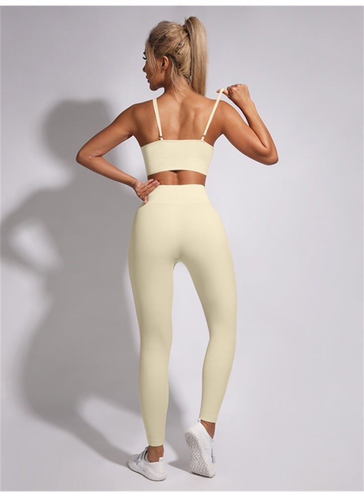 general Ribbed Yoga Set Sportswear Women Suit For fitness Seamless Sports Suit - Image 3