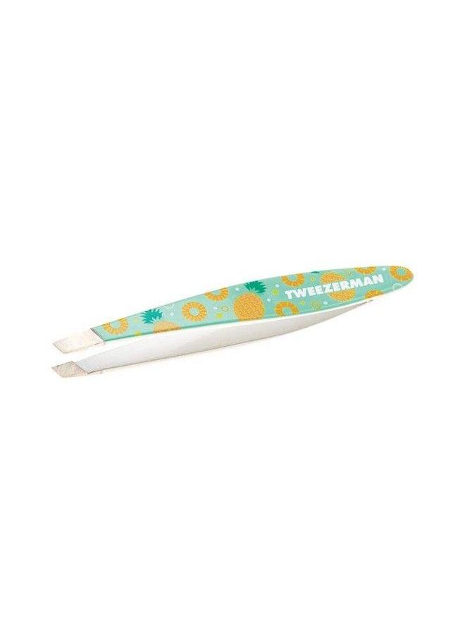 Tweezerman Mini Slant Tweezer Tweezers For Eyebrows Travel Tweezers For Eyebrows Facial Hair Ingrown Hair (Pineapple Punch)  - Image 1