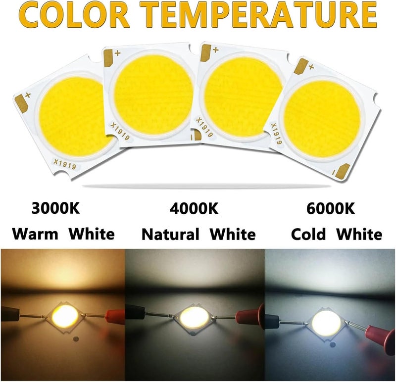 4pcs 19 * 19mm LED COB Bridgelux Chip 12W 18W 24W 30W 36W 42W DC36-39V LED RA97 Track Lamp Downlight Light Source Accessory(4000K,42W) - Image 5