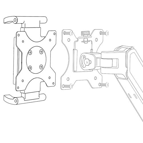 VAUBORTTI Universal VESA Mount Adapter for Tablets – Spring Clamp Holder for iPad and Portable Monitors up to 15.6″ – Fits VESA 75x75 & 100x100 – Compatible with Surface, Galaxy Tab, and 2-in-1 Laptops - Image 2