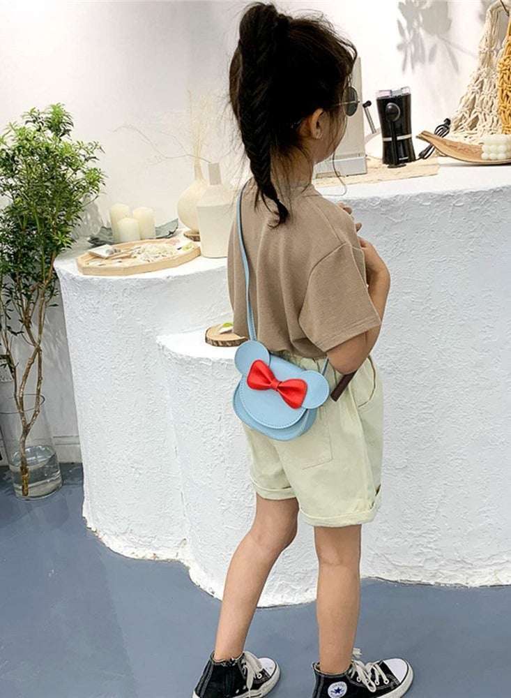 SYOSI Little Girl Handbag Princess Shoulder Bag with Bow Mini Flip Bag, Cute Mouse Ear Bow Crossbody Wallet for Kids Girls Toddlers - Image 3